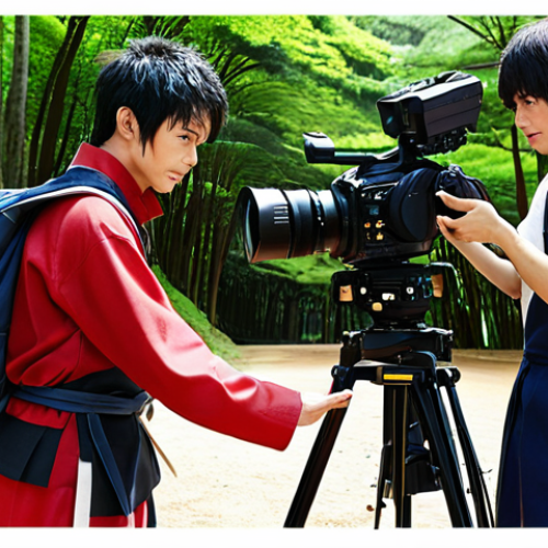 Film Crew Collaboration**

"映画制作現場、監督を中心にカメラマン、編集者など様々なプロフェッショナルが協力し、一つの映像を作り上げる様子。照明が当たり、活気のある雰囲気。チームワーク、情熱、プロフェッショナリズムを感じさせるイメージ。明るい色使いと、エネルギッシュな構図で表現。"

(Eiga seisaku genba, kantoku wo chuushin ni cameraman, henshuusha nado samazama na professional ga kyouryoku shi, hitotsu no eizou wo tsukuriageru yousu. Shoumei ga atari, kakki no aru fun'iki. Teamwork, jounetsu, professional-ism wo kanji saseru image. Akarui irozukai to, energetic na kouzu de hyougen.)

**