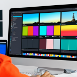 Color & Branding**

"A graphic designer working on a video project, surrounded by color palettes and design software interfaces. The scene emphasizes the use of brand colors in a modern, clean design aesthetic. Fully clothed, appropriate attire. Safe for work, professional, perfect anatomy, correct proportions, well-formed hands, proper finger count, natural pose, high quality, vibrant colors, modern design."

**